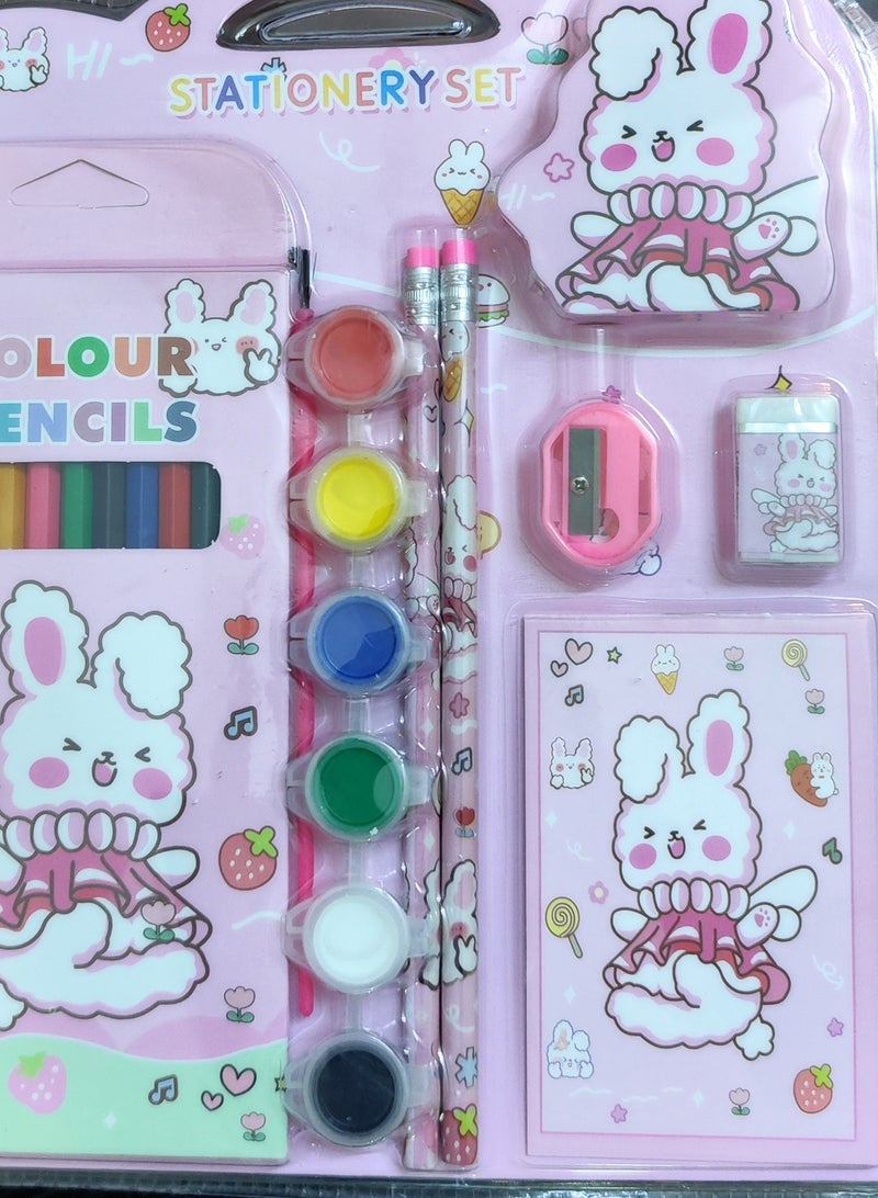Cartoon stationery set pencil eraser  , pen planer, bag for student gifts - Image 1
