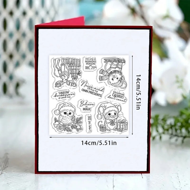 Original Design Christmas Polar Bear Silicone Transparent Seal Embossed Carbon Steel Knife Mold Handbook Decorative Seal - Image 1