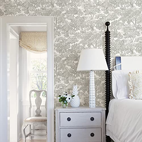 Chesapeake Grey Spinney Toile Wallpaper, 3115-12541 - Image 2