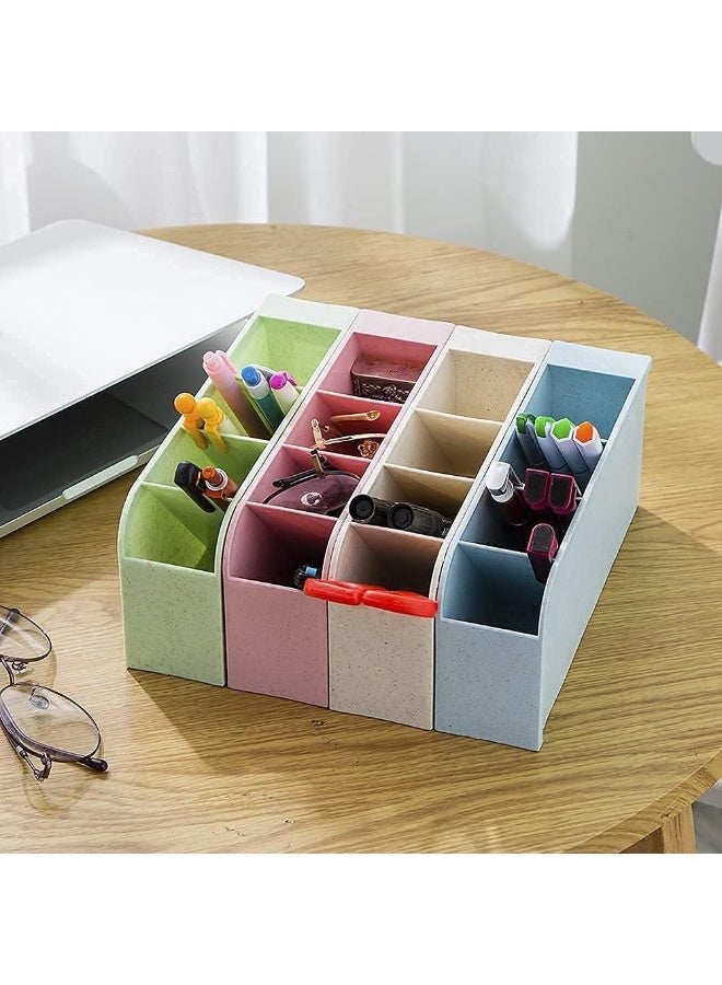 حامل أقلام مكون من 4 قطع، منظم تخزين للمكتب، حامل أقلام للمكتب للمنزل والمكتب والمدرسة (بيج + أزرق + أخضر + وردي) - Image 3