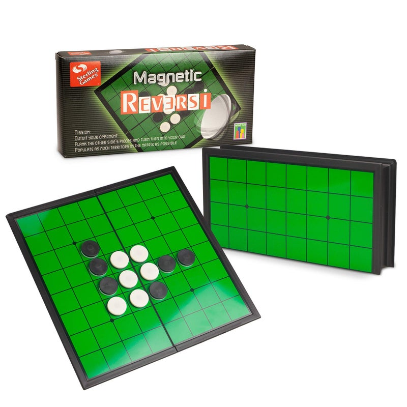 Sterling Games Othello Reversi Strategy Board Game 975 Inch Board with Folding Magnetic Board and Pieces for Home and Travel - Image 4