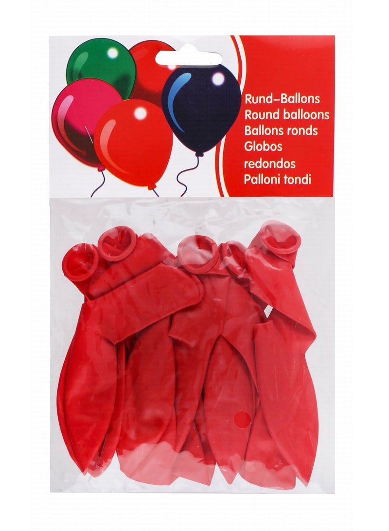 ATKET 10-Piece Round Balloons Red Colour
