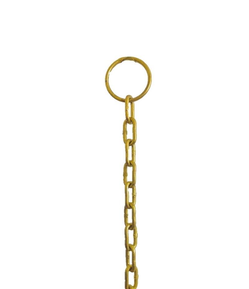UAPAN Iron Chain with Brass Finish for Hanging Bell Diya with hook (Length of 1 Meter, Gold) (Pack of 1, 3 Feet) - Image 1