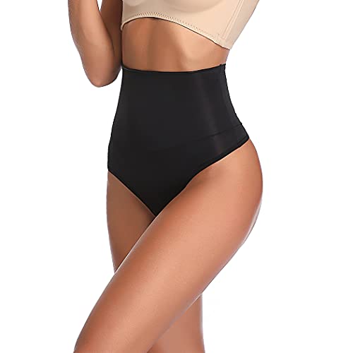 JOYSHAPER High Waist Shapewear Thong for Women Tummy Control Underwear Body Shaper Thong Waist Cincher Girdle Panties (Black-new, S) - Image 1