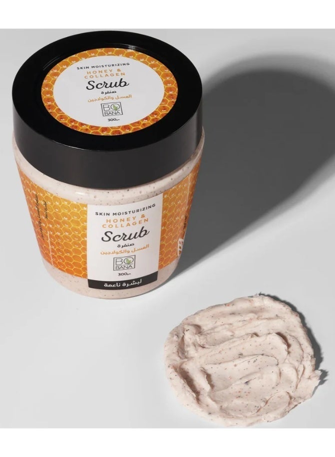 Bobana Scrub Honey & Collagen – Firming and Deep Moisturizing Cream for Face & Body, 300g Jar - Image 4