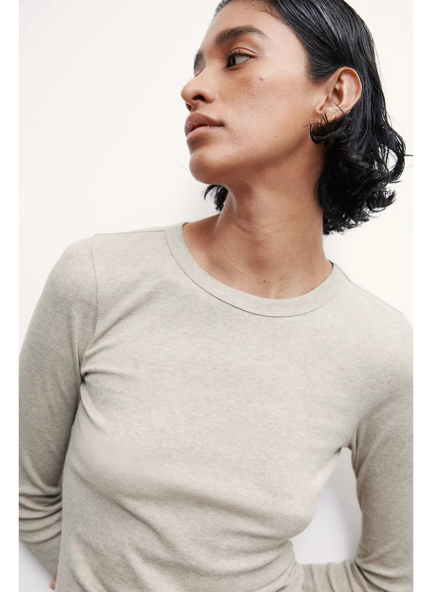 اتش اند ام Ribbed Modal-Blend Top