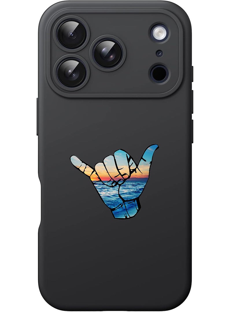 Theodor Protective Slim Fit Case Liquid Silicone Cover with Full Body Protection Anti-Scratch Shockproof Case For Apple iPhone 17 Pro Max (Black) Hand - Image 1