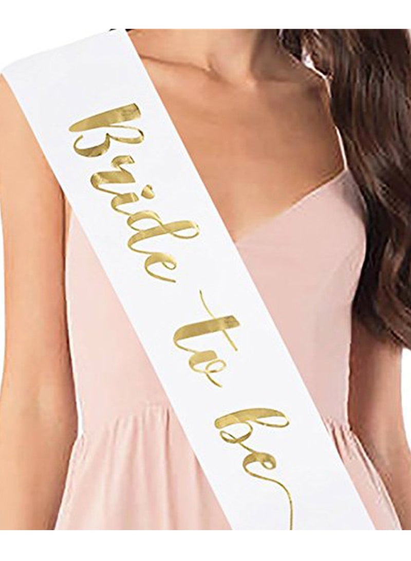 Bride Sash and Headwear Veil Set for Bachelorette Party and Bridal Shower - Image 2