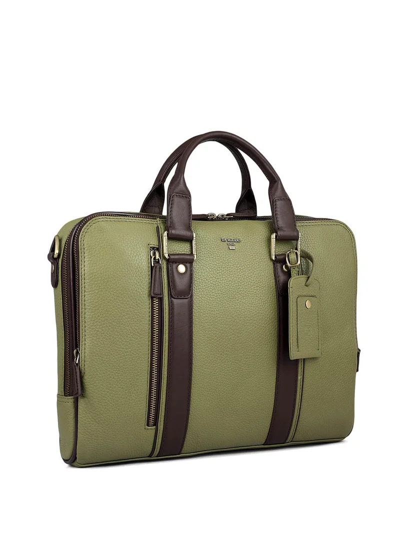 دا ميلانو حقيبة لاب توب جلد طبيعي دا ميلانو أخضر