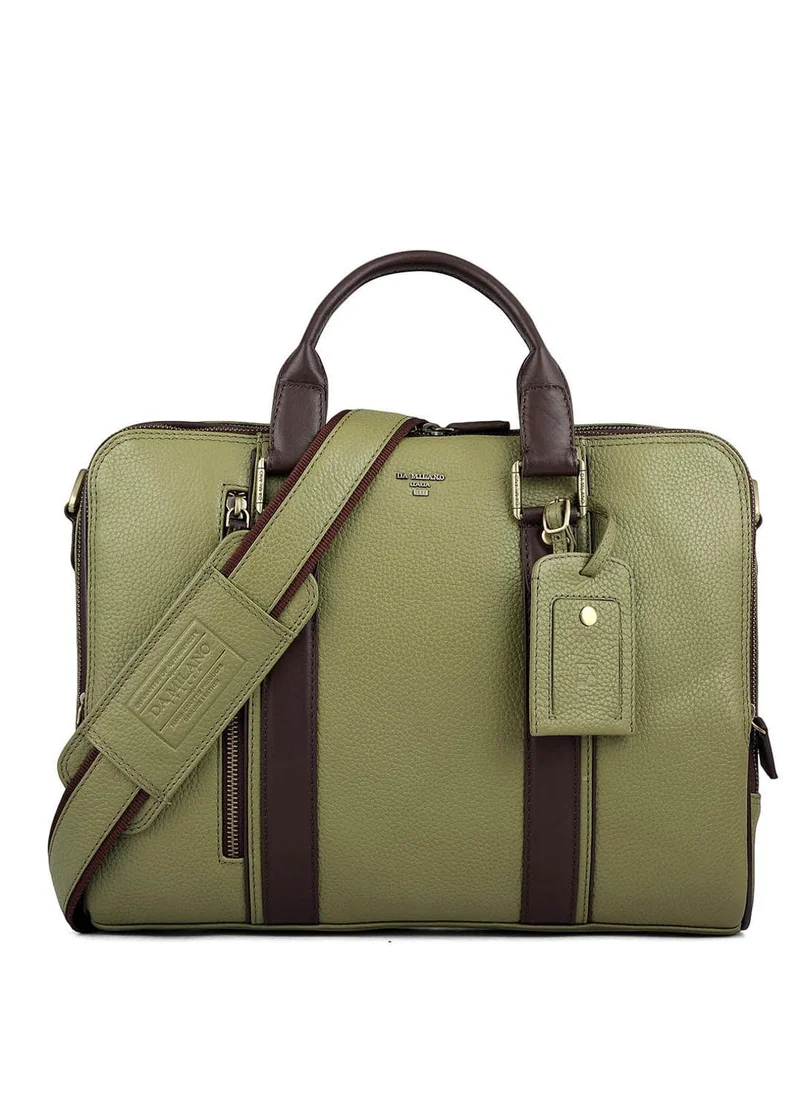 Da Milano Da Milano Wax-Finish Leather Laptop Bag - Fern (CB-10005M)