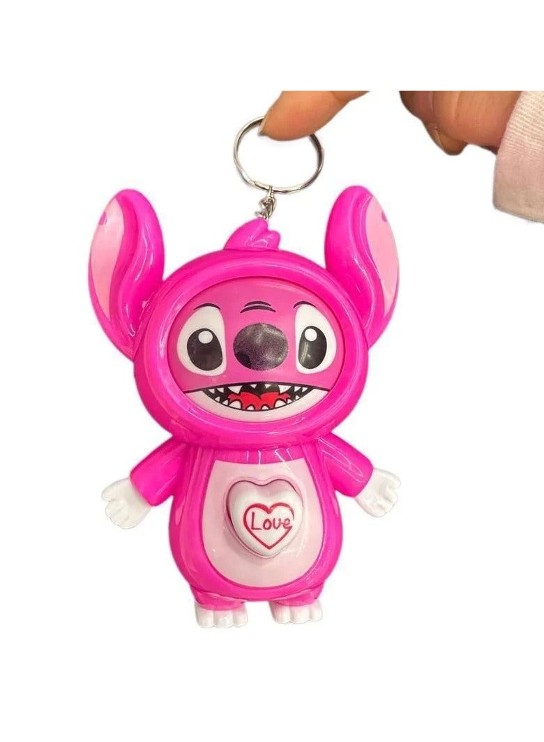 سلسلة مفاتيح ستيتش كومفورت (وردي) - سلسلة مفاتيح قابلة للاستبدال بتصميم قلب ناعم، مصنوعة من البلاستيك المتين، هدية للأصدقاء وجميع الأعمار، هدايا جميلة - Image 2