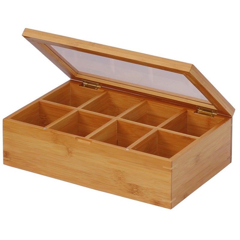 Oceanstar - TB1323 Oceanstar Bamboo Tea Box, 12 Inch, Natural - Image 1