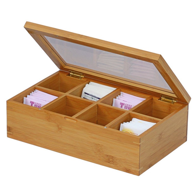 Oceanstar - TB1323 Oceanstar Bamboo Tea Box, 12 Inch, Natural - Image 2