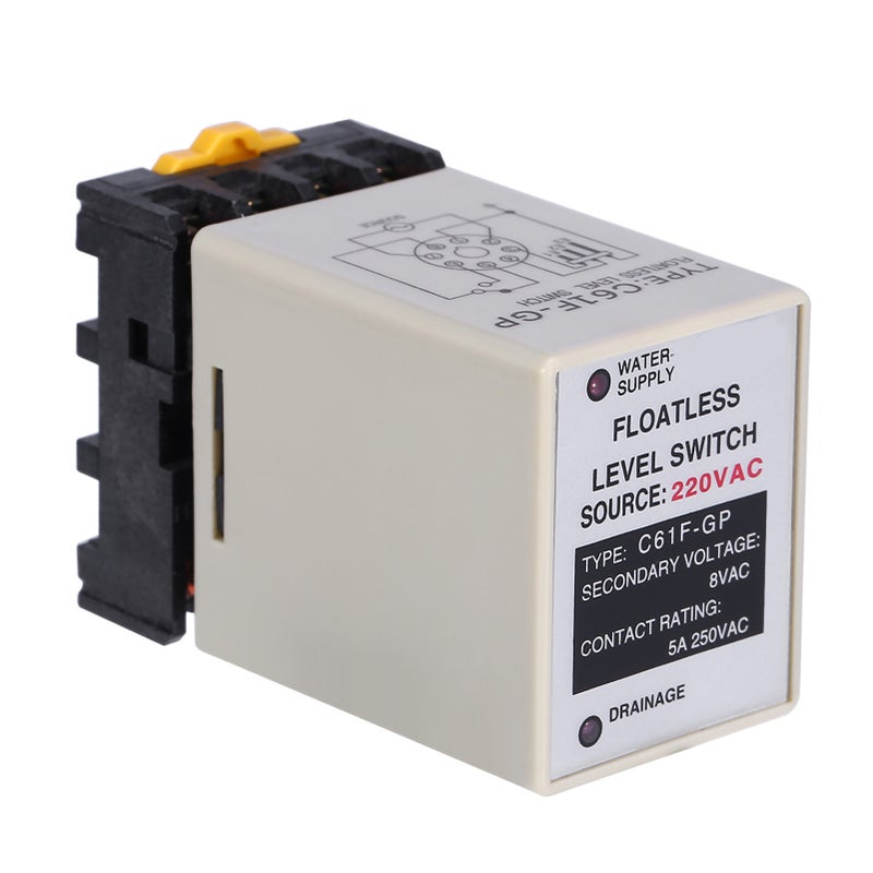 C61F-GP AC220V 50/60HZ Liquid Floatless Level Switch Controller With Base - Image 1