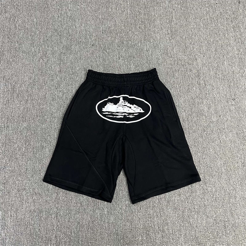 Corteiz American Street Alcatraz Printed Shorts Summer Loose Five-Point Pants Men'S And Women'S Sports Casual Pants - Image 1