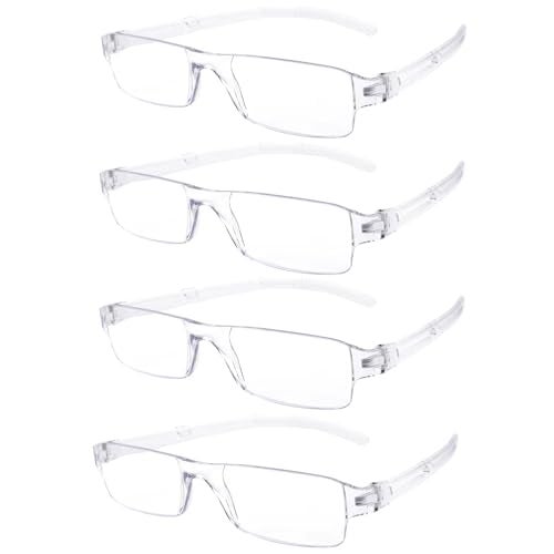 Ryegis Pack 4 Rimless Reading Glasses,Blue Light Clear Frames Reader Lightweight for Men and Women 1.25 - Image 1
