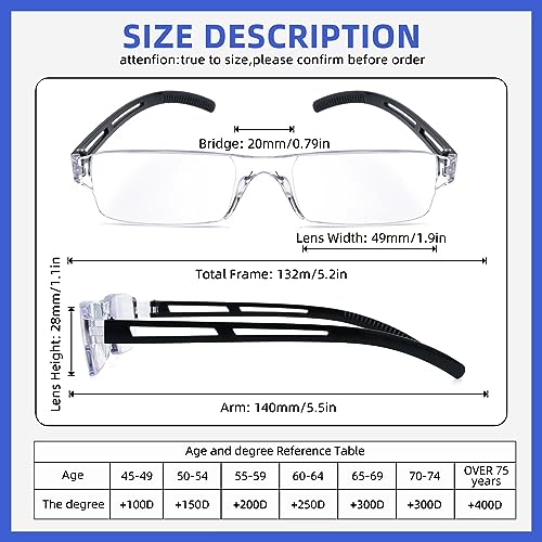 Ryegis Pack 4 Rimless Reading Glasses,Blue Light Clear Frames Reader Lightweight for Men and Women 1.25 - Image 4