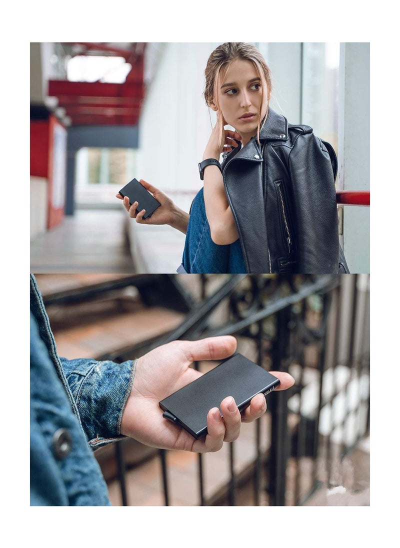 ماركة غير محددة محفظة منبثقة ، حامل بطاقة الائتمان للرجال والنساء RFID Blocking Metal Case  - Image 4