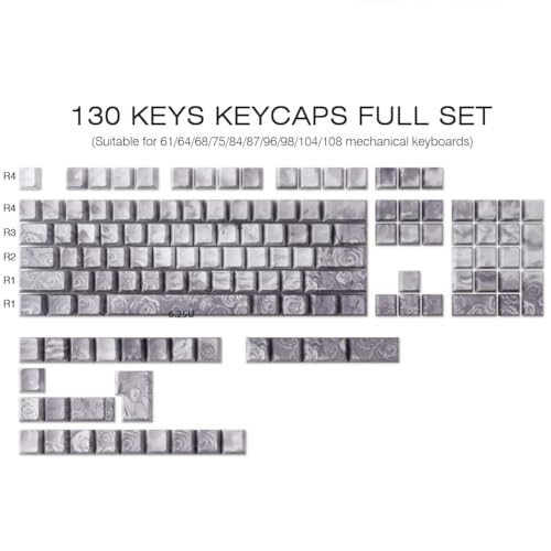 Hyekit Keycaps - Side Print Keycaps, Shine Through Custom Key caps, PBT Keycap Set Dye Sub & Double Shot, 131 Keys Cherry Profile Keyboard Keycap for Magnetic Mechanical Keyboard, Rose Coast - Image 3