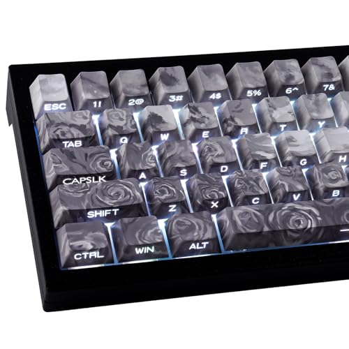 Hyekit Keycaps - Side Print Keycaps, Shine Through Custom Key caps, PBT Keycap Set Dye Sub & Double Shot, 131 Keys Cherry Profile Keyboard Keycap for Magnetic Mechanical Keyboard, Rose Coast - Image 1