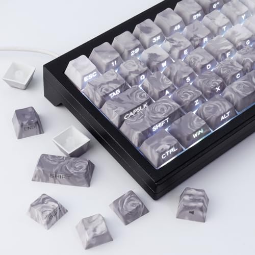 Hyekit Keycaps - Side Print Keycaps, Shine Through Custom Key caps, PBT Keycap Set Dye Sub & Double Shot, 131 Keys Cherry Profile Keyboard Keycap for Magnetic Mechanical Keyboard, Rose Coast - Image 4