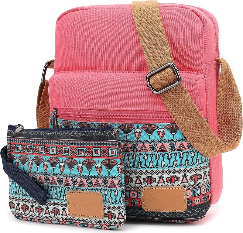 Leaper Girls Crossbody Purses for Kids 2 PCS Cross Body Bag Women Messenger Bag Girls Canvas Bag Cross Body Purse Set | for Kids, 2 PCS, Women - Image 2