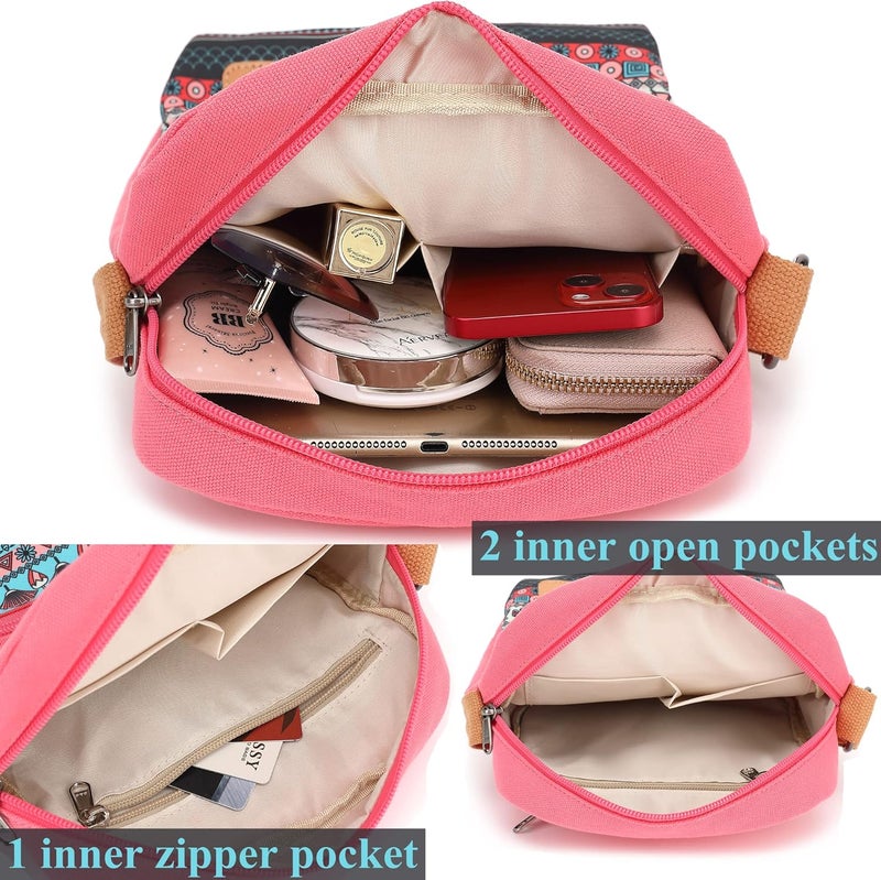 Leaper Girls Crossbody Purses for Kids 2 PCS Cross Body Bag Women Messenger Bag Girls Canvas Bag Cross Body Purse Set | for Kids, 2 PCS, Women - Image 3
