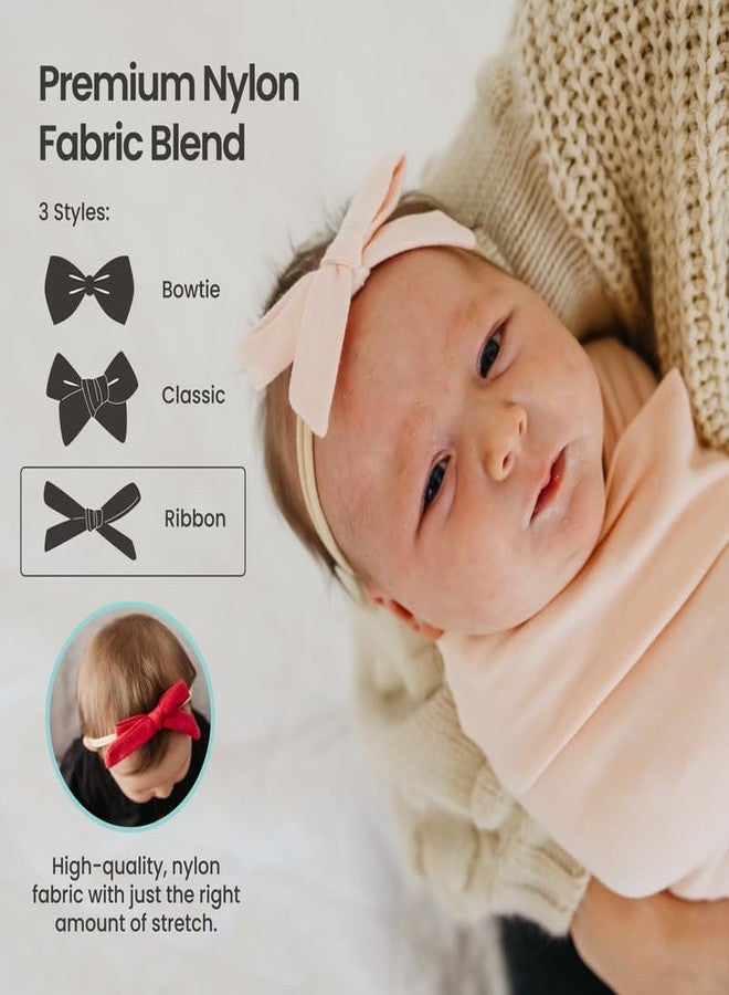 Copper Pearl Baby Bows: Stylish Headbands for Baby Girls, Premium Soft and Stretchy Baby Headbands, Perfect for Newborns, Trendy Designs - Autumn - Image 3