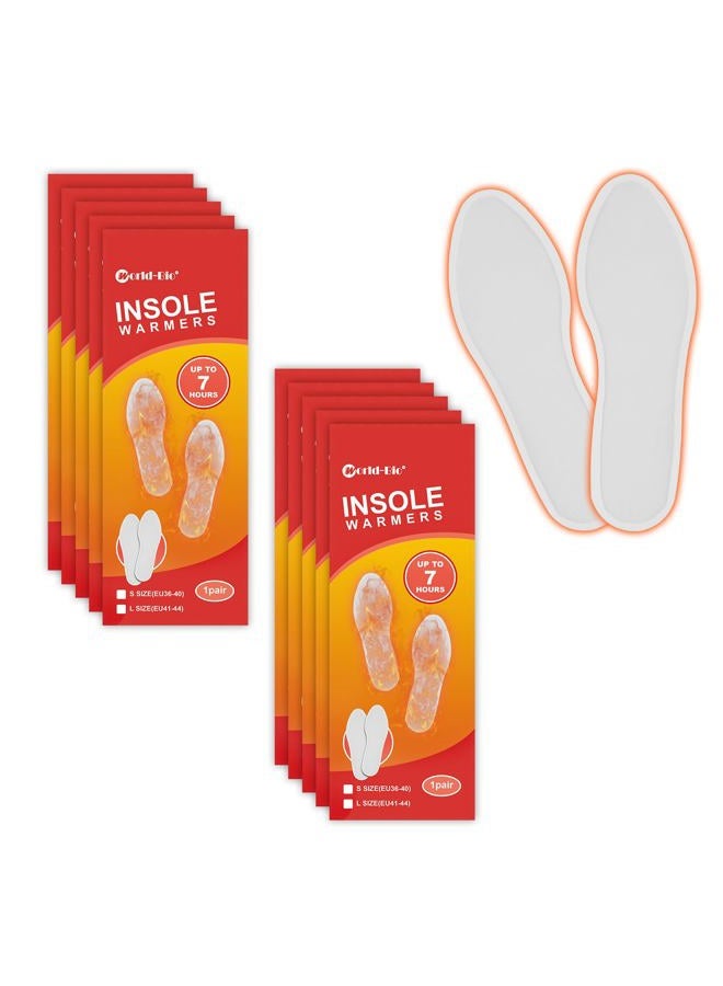 WORLD-BIO WORLD BIO Insole Foot Warmers Long Lasting Safe Natural Odorless Air Activated Warmers Up to plhour of Heat 10 Pairs Value Pack 8.5 x 25 cm 10 Pairs foot warmers - Image 1
