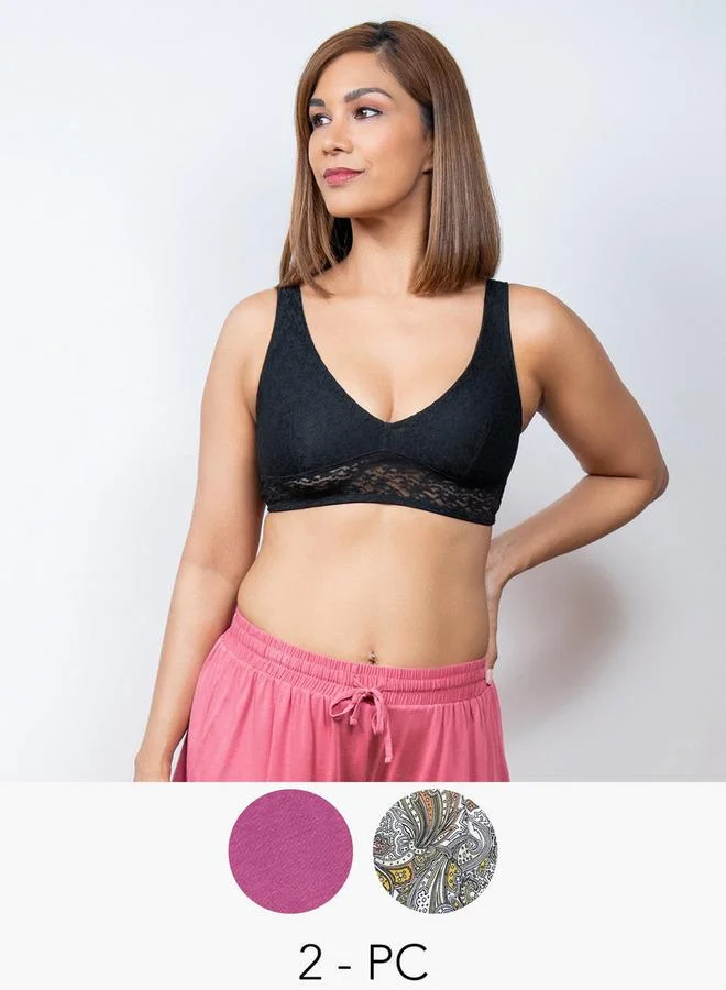 Aadaraya Set of 2 - Aadaraya Assorted Shorts with Drawstring Closure