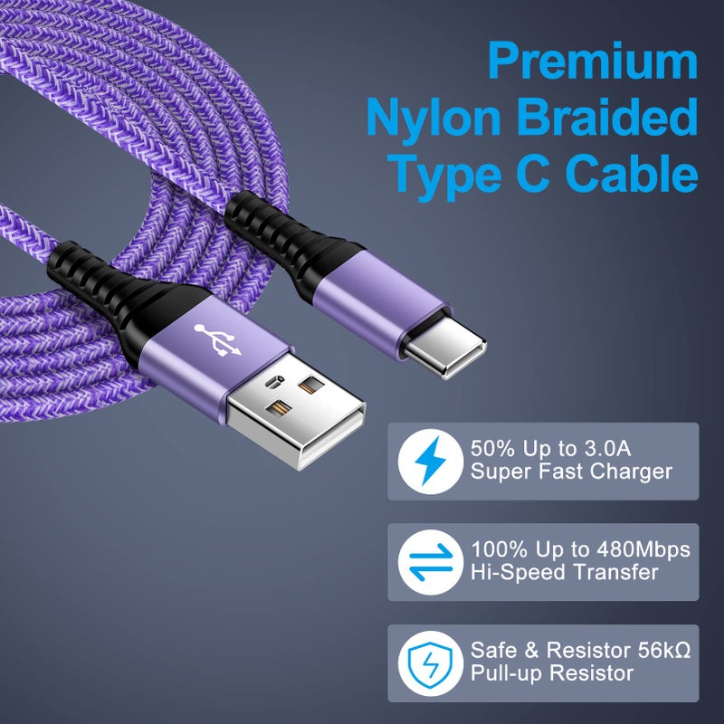 ANDHOT USB to USB C iPhone 16 Charger Cable iPhone 17 Fast Charging Cord for iPhone 17,17 Pro Max,Air,16e,16 Pro Max,16 Pro,16 Plus,16,15 Pro Max,15,4Pack 3FT Type A to C iPhone 16e Car Charging Power Cords - Image 5