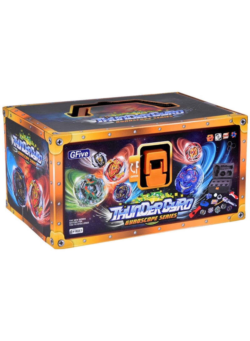 جي5 طقم أقراص الدوران ثاندر جيرو 8 قطع مع قاذفات وحقيبة تخزين – لعبة معركة الأقراص القابلة للتبديل والتجميع للأطفال - Image 2