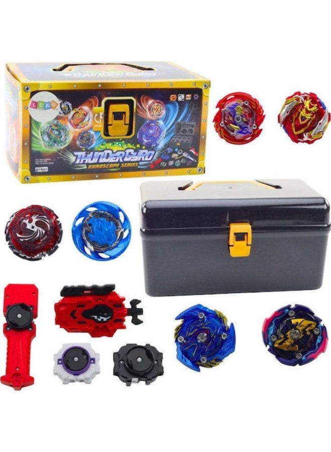 جي5 طقم أقراص الدوران ثاندر جيرو 8 قطع مع قاذفات وحقيبة تخزين – لعبة معركة الأقراص القابلة للتبديل والتجميع للأطفال - Image 3