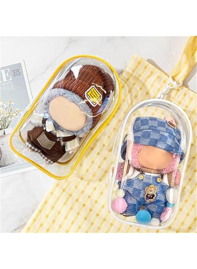 Arabest 2-Pack Clear Figure Display Bag for 17cm Dolls – Doll Pouch with Keychain, Portable & Dustproof Carrying Case for Funs Collectibles  - Image 2