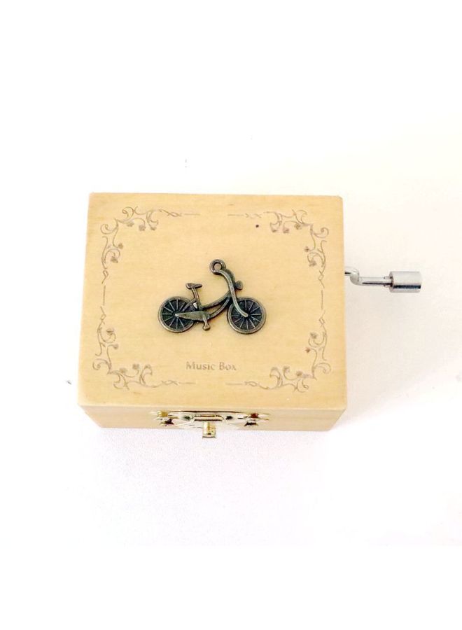 Vintage Small Patch Music Box Metal Wooden Hand Music Box Cute Gift Student Gift Wholesale-Color:Bicycle  - Image 1