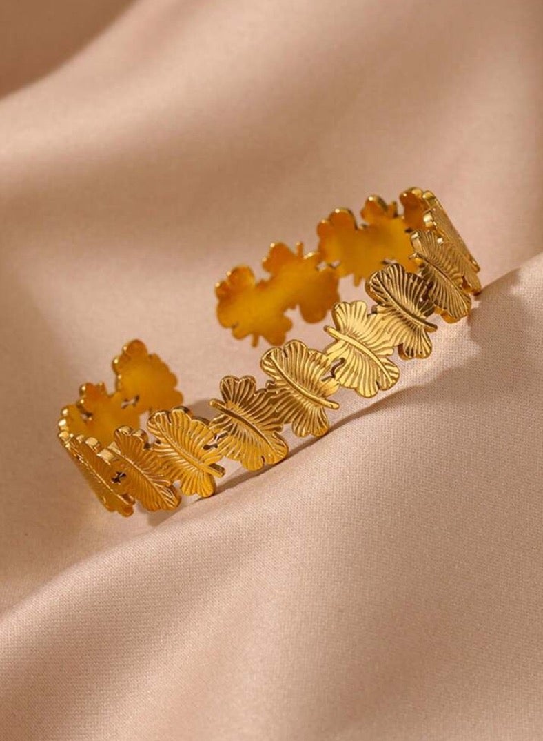 إيكوال اسوارة نسائية أنيقة وعالية الجودة مصنوعة من الاستانلس ستيل مطلية باللون الذهبي - Image 4