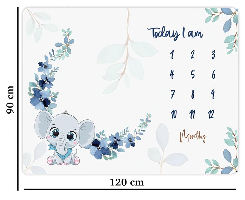 Custom Catch Monthly Milestone Blanket 1 to 12 Months Best for Newborn Boy Girl Multicolor Cotton Skin Friendly Count 1 - Image 2