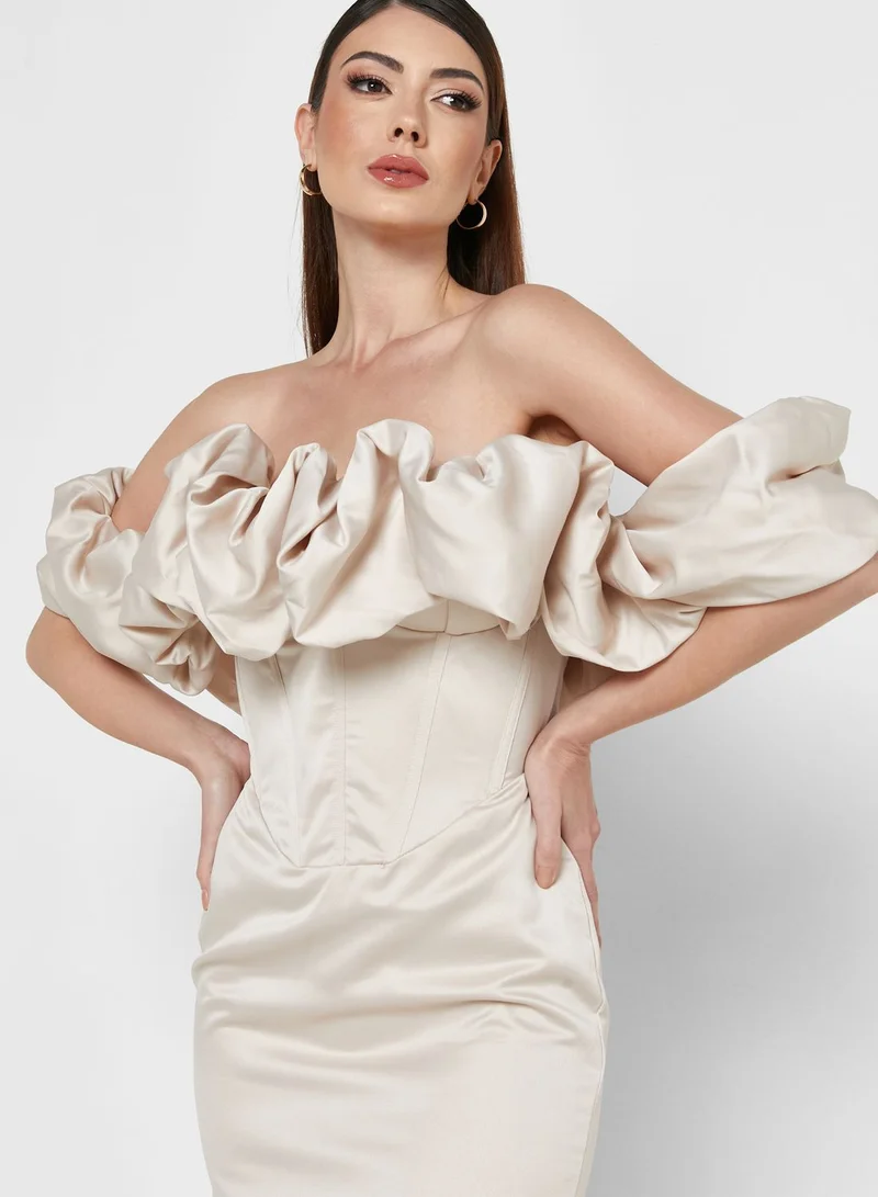 Miss Pap Bardot Ruffle Dress