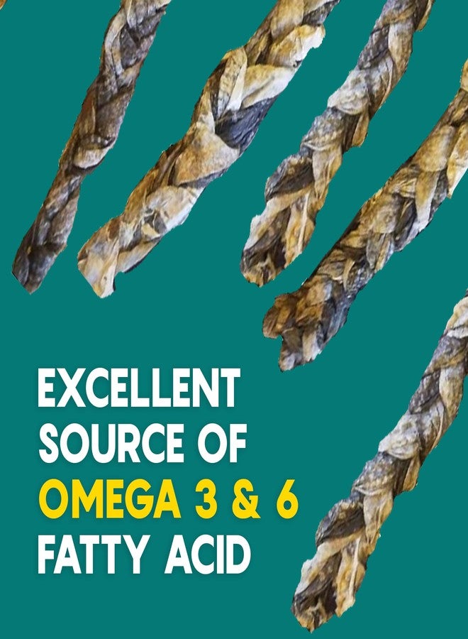 Ocean Tides Braided Icelandic Atlantic Cod Skins for Dogs and Cats, Fish Skin Dog Treats, Cod Sticks for Dogs, Dried Lean Crunch Sticks for Dog - 16 oz - Image 4