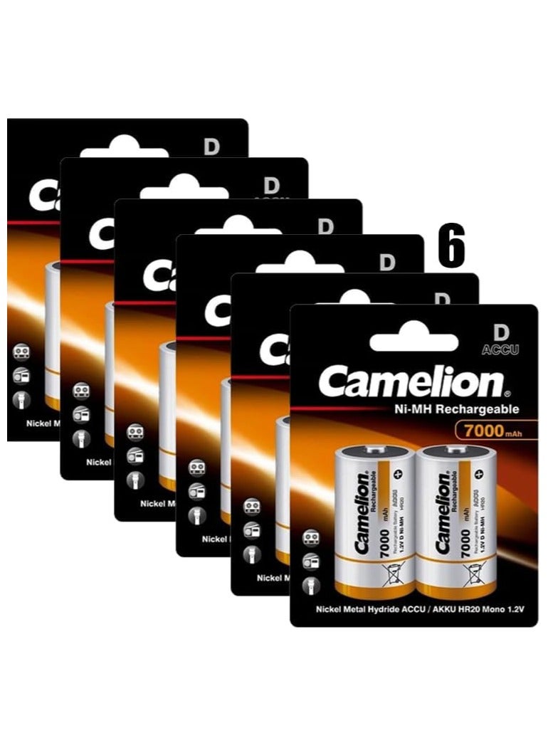 Camelion Camelion 17070220 Akku (NiMH, Mono, R20 (D), 7000 mAh, 2er) 6 Packs  - Image 1
