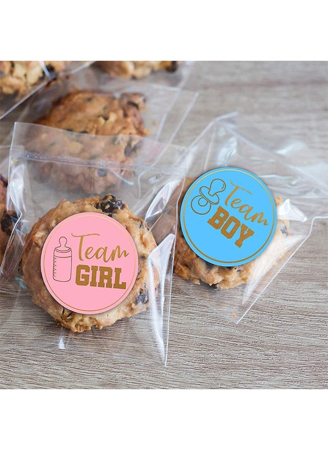 HY - 48 Pcs Gender Reveal Stickers for Party Invitations and Voting Games Team boy or Girl Stickers for Reveal Parties Baby Shower Labels Decorations Labels (Easy to Peel and Stick) - Image 1