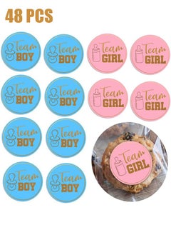 48 Pcs Gender Reveal Stickers for Party Invitations and Voting Games Team boy or Girl Stickers for Reveal Parties Baby Shower Labels Decorations Labels (Easy to Peel and Stick)