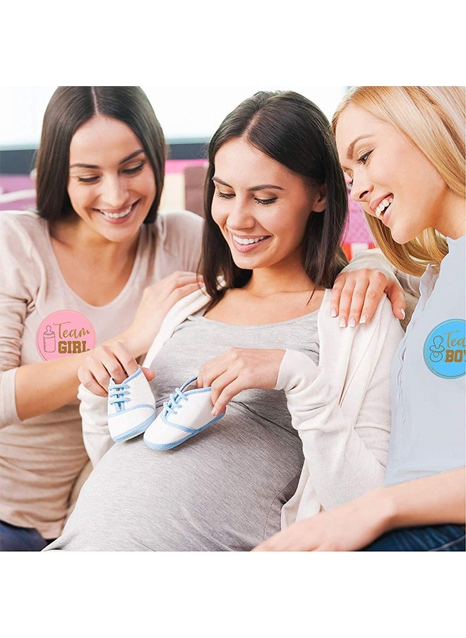 HY - 48 Pcs Gender Reveal Stickers for Party Invitations and Voting Games Team boy or Girl Stickers for Reveal Parties Baby Shower Labels Decorations Labels (Easy to Peel and Stick) - Image 1