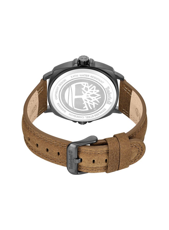 Timberland Men Williston Grey Dial Leather Strap Analog Watch for Men, 48mm - Image 3