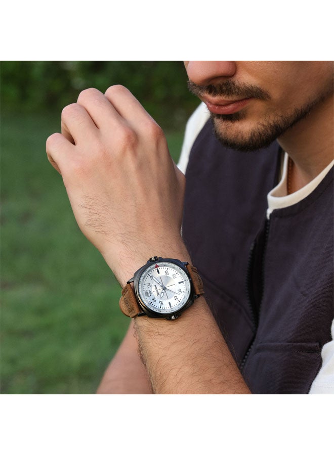 Timberland Men Williston Grey Dial Leather Strap Analog Watch for Men, 48mm - Image 4