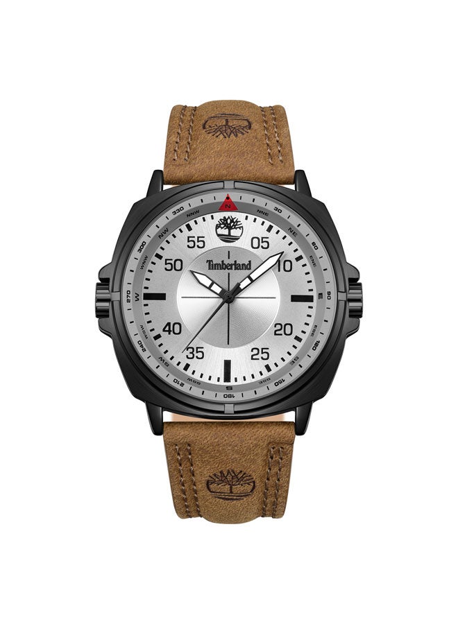 Timberland Men Williston Grey Dial Leather Strap Analog Watch for Men, 48mm - Image 1