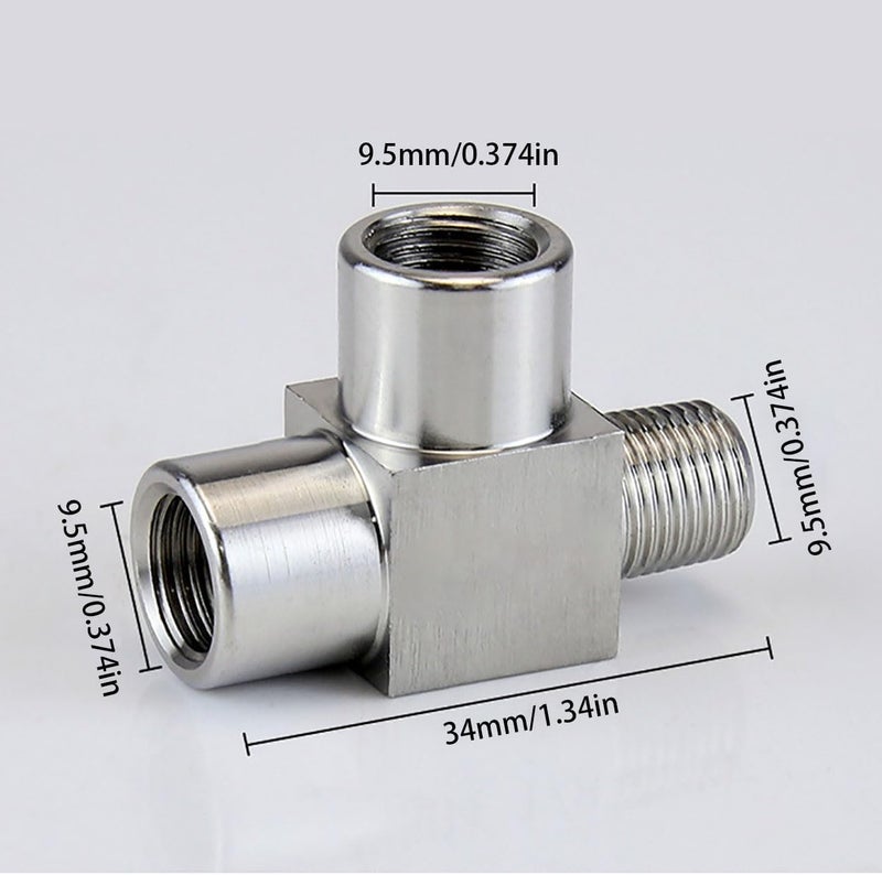 klarako 304 Stainless Steel Pipe Fitting Street Tee 1/8'' NPT Female x 1/8'' NPT Male x 1/8'' NPT Female Male Run Tee - Image 2