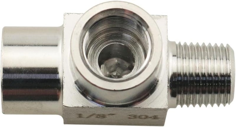 klarako 304 Stainless Steel Pipe Fitting Street Tee 1/8'' NPT Female x 1/8'' NPT Male x 1/8'' NPT Female Male Run Tee - Image 4
