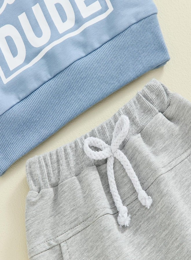 Brvxia Toddler Baby Boy Clothes Set Letter Print Long Sleeve Sweatshirt Pullover Casual Pants 2Pcs Winter Outfits (Blue, 2-3T) - Image 5