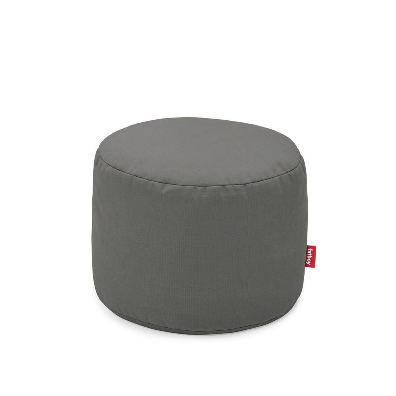 Fatboy Point Soft Canvas Indoor Pouf (Small) | Made from 100% recycled polyester | Lightweight and easy to move | Multifunctional use as a seat, footrest, or side table | 50 × 35 cm - Charcoal Grey - Image 1